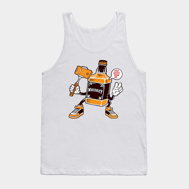 Whiskey Save Water Drink ME Tank Top by Mako Design 